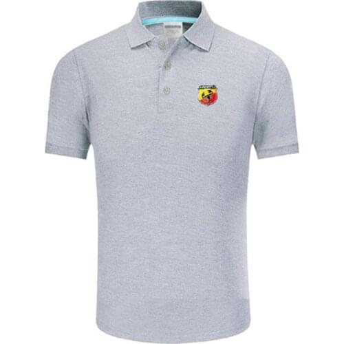 2021Abarth logo Polo Shirt Men summer Short Sleeve Polo Shirt Cotton spring Casual Mens Polos