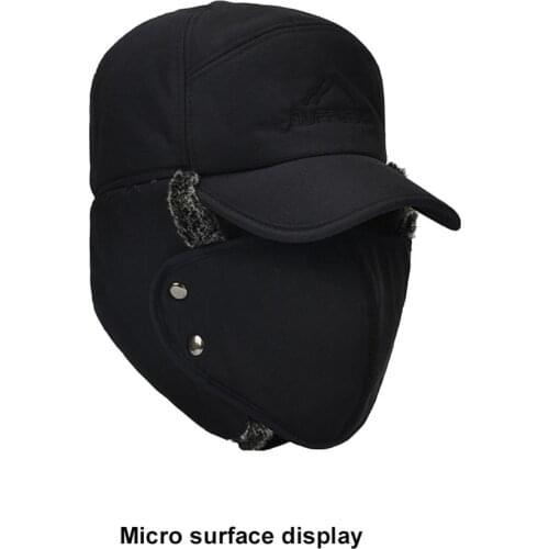 ARIKE Mens Winter Hat Ear Protection Face Bomber Hats With Mask Thicker Plus Velvet Warm Womens Winter Hat Earmuffs Ski Cap