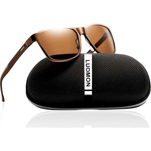 LUOMON Mens Driving Polarized Sunglasses Al-Mg Metal Frame Ultra Light LM045