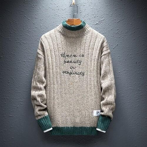 Mens sweater pullover sweater Turtleneck knit fashion Casual pullover sweater mens casual sweater bottoming shirt men