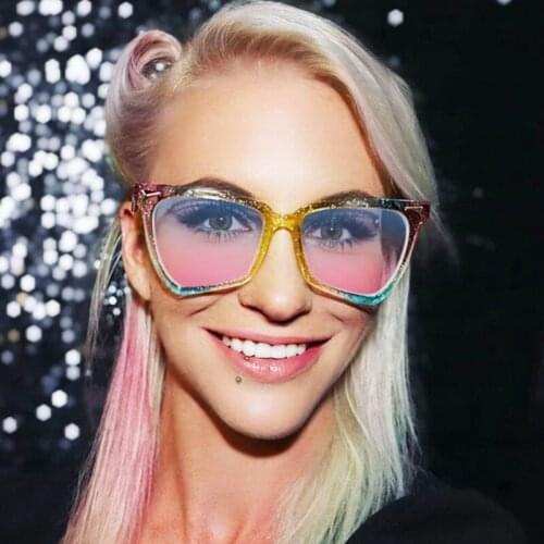 2021 New Luxury Women Sunglasses Fashion Cat Eye Sun Glasses Oversized Designer Colourful Shades Eyeglasses UV400 Glasses Oculos