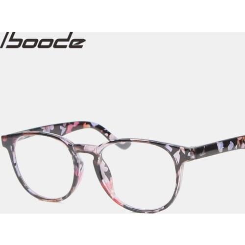 Iboode Retro Floral Transparent Frame Reading Presbyopia Glasses Women Men With +1.0 1.25 1.50 1.75 2.0 2.25 2.5 2.75 3.0 3.5 4