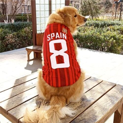 Big Dog Clothes Soccer Football Shirt Sport T-Shirts for Small Large Dogs Clothing for Labrador French Bulldog Clothes Cool Vest