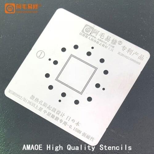 CPU Degumming For Upper Middle Layer BGA Reballing Stencil Steel mesh for Android MSM8992 HI3635 0.15MM