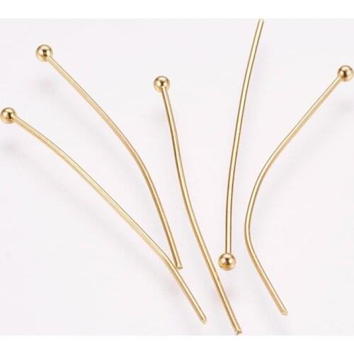 Pandahall 500 pcs 304 Stainless Steel Golden Ball Head pins for fashion jewelry making diy accessories 40x0.7mm Wholesale F80