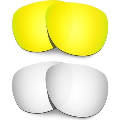 HKUCO Polarized Replacement Lenses For Crossrange R Sunglasses Gold/Silver 2 Pairs