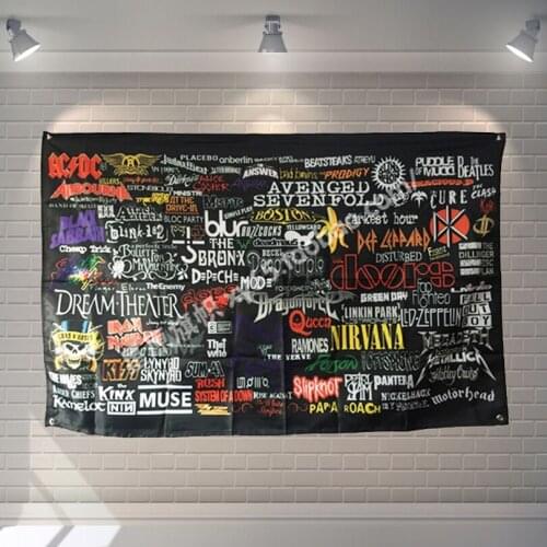 Heavy metals Rock Music Poster Scrolls Bar Cafes Restaurant Home Decoration Banners Hanging Art Waterproof Cloth Decoration