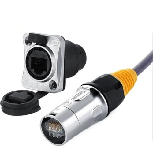 IP67 Network RJ45 Waterproof Connectors / Ethernet RJ45 Waterproof Plug + Waterproof Socket for Outdoor Ethernet