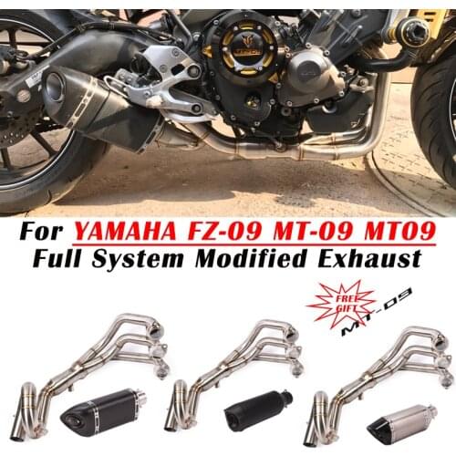 Slip On For YAMAHA MT-09 FZ-09 MT09 Trancer XSR900 Full System Exhaust Carbon Fiber Escape Motorcycle Muffler Front Middle Pipe