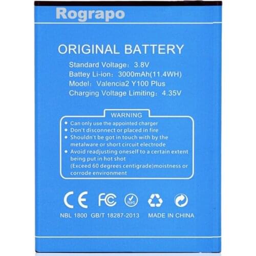 3.8V 3000mAh Replacement Y100 Plus Battery For Doogee Valencia 2 Y100 Plus Bateria Batterij Mobile Phone Batteries