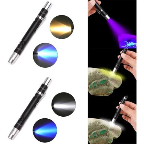 LED Medical Pen Light Aluminum Mini Flashlight White Light Glare Led Flashlight Third Gear 2*AAA Battery