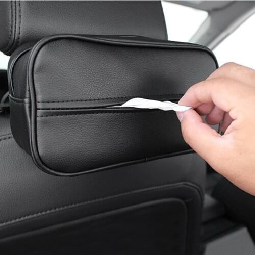 New high quality universal car armrest box sun visor PU leather tissue box carton storage bag interior supplies