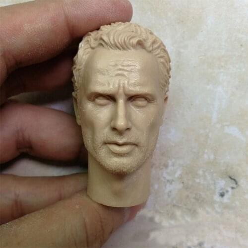 Blank Younger 1/6 Scale Head Sculpt Andrew Lincoln The Walking Dead Rick Grimes