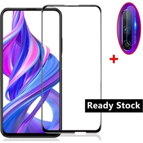 Tempered Glass On The For Huawei Honor 9X 8X 7X 20 10i 10 Pro Full Coverage Screen Protector + Camera Lens Film