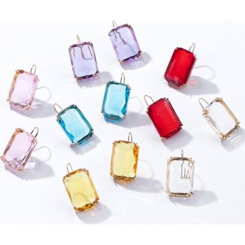 2020 Transparent Resin Acrylic Dangle Earrings for Women Trendy Boho Square Geometric Statement Drop Earrings Party Jewelry