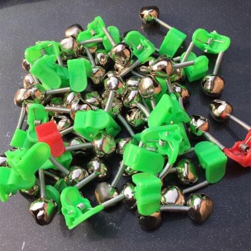 100pcs/lot Fishing Bite Alarms Fishing Bell Rod Clamp Tip Clip Bells Ring Twin Spiral Bells ABS Fishing Accessory