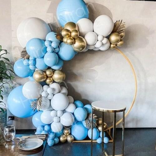 105pcs Blue Silver Balloon Garland Arch Kit Birthday Balloon Garland Decoration Wedding Party Balloons Set For Kids Baby Shower