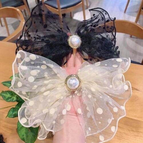 2021 new retro lace bow girl hairpin black lace hair accessories