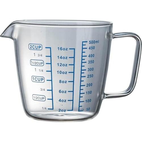 250ml/500ml Heat Resisting Glass Measuring Cup Milk Water Scale Microwave Tool Kitchen Supplies Accessories