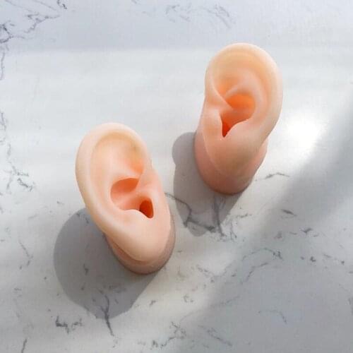 4CM coffee colour Soft silica gel real person ear head mannequin body headset medical toy sexy props Medical sex Doll 1SET C929