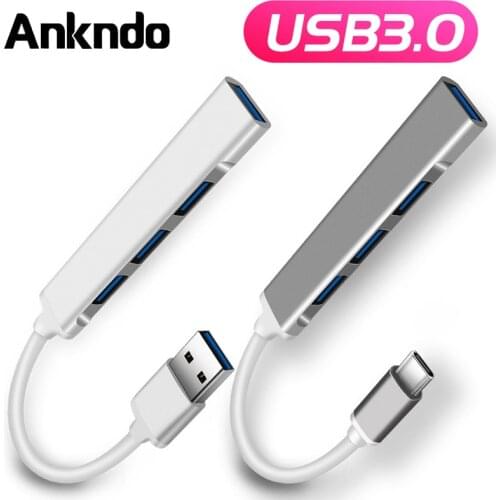 4In1 USB C Hub For Macbook Pro Air 2020 4 Ports USB 3.0 Hub Adapter Laptop Splitter For PS4 U Disk Keyboard Mouse Extender Cable