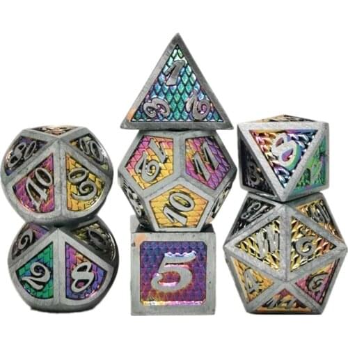 7pcs/set Metal Dice Set RPG MTG DND Metal Polyhedral Dice Role Playing Games