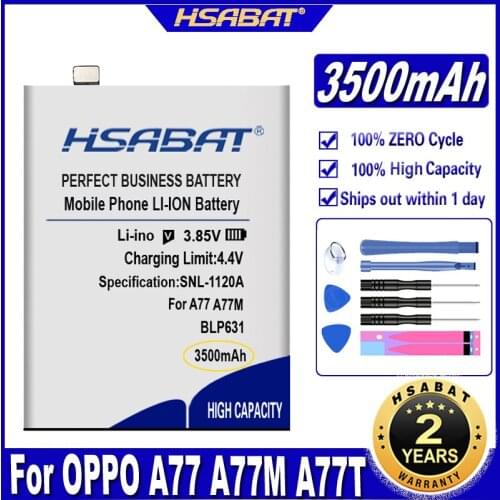 HSABAT BLP631 3500mAh Battery for OPPO A77 A77M A77T A73 A73S A73M A73T Batteries