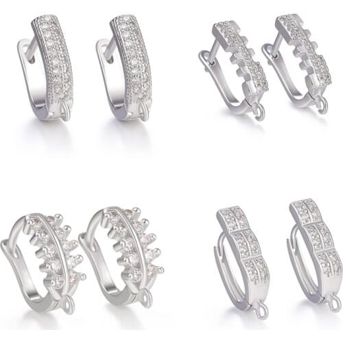 Juya DIY Earrings Components Micro Pave Zircon Creative Leverback Basic Earring Hooks Accessories For Earrings Making Material