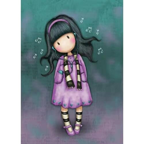 Diamond Embroidery 5D DIY Diamond Painting Kits Full Round With AB Drill Cartoon Gril Mosaic Art Home Decorations Gift