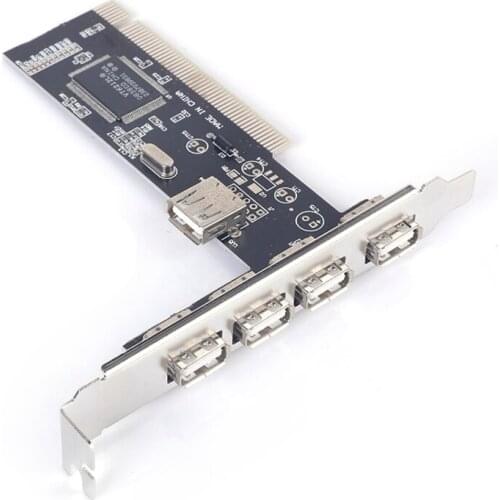 AU42 -USB 2.0 4 Port 480Mbps High Speed VIA HUB PCI Controller Card Adapter PCI Cards for Vista Windows ME XP 2000 98 SE