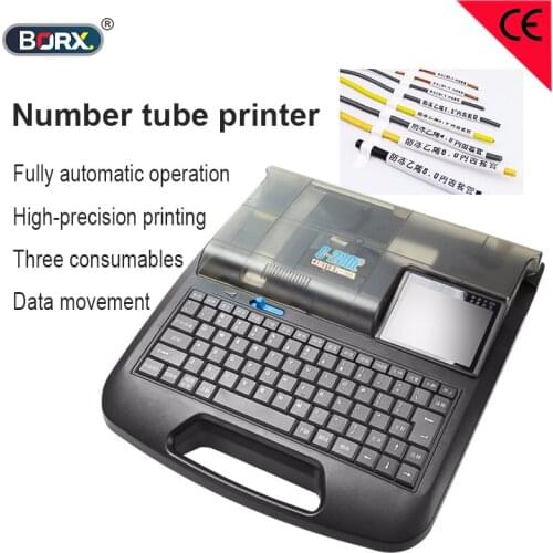 Automatic heat shrinkable tube printing tool printing sticker cutter number tube printer
