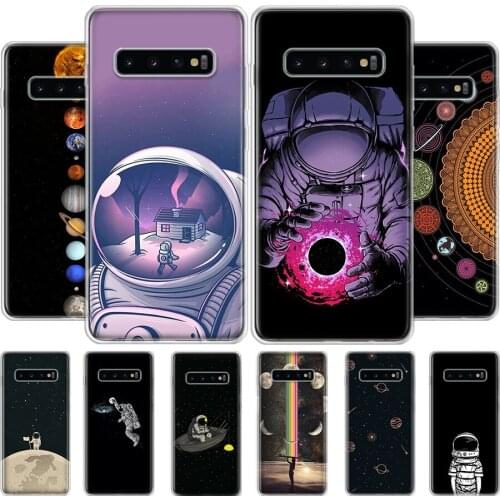 Pretty Space Moon Astronaut Phone Case For Samsung Galaxy A51 A50 A71 A70 A40 A30 A20E A10S A01 A21 A41 A6 A7 A8 A9 Plus Cover