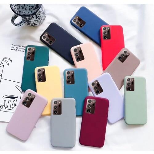 Phone Case For Samsung Galaxy S20 FE Plus Note 20 Ultra A71 A51 A21S A31 S21 S30 Solid Color Soft Silicone Matte Back Cover Case