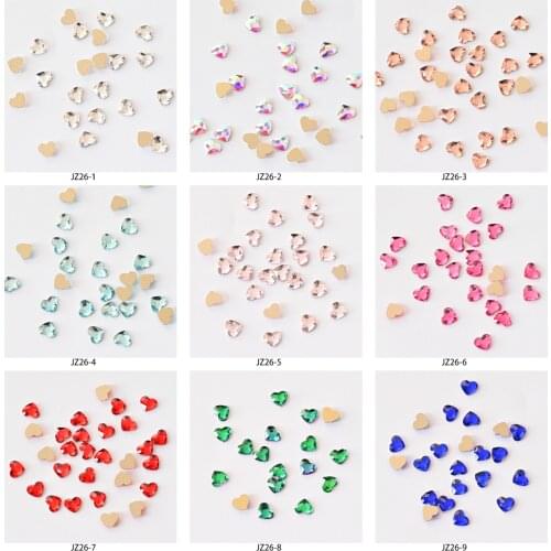 Valentines Day 1440pcs Mixed Color Nail Love Heart Rhinestones Stones Romantic Crystal Glass Stone For Nail DIY Rhinestones M%R