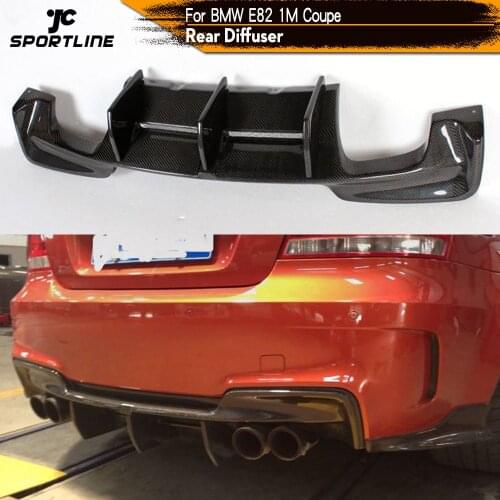 Rear Bumper Diffuser Lip Spoiler for BMW E82 1 Series 1M Coupe 2-Door 2011 2012 2013 Bumper Guard Carbon Fiber / FRP