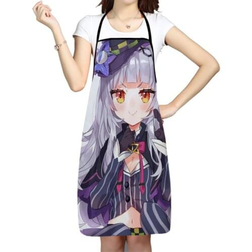 Murasaki Shion Anime Pattern Oxford Fabric Apron For Men Women Bibs Home Cooking Baking Cleaning Aprons Kitchen Accessory