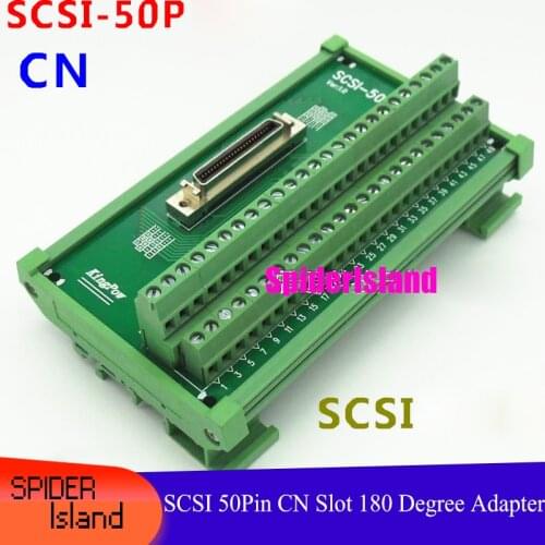 SCSI-50PIN Male CN Slot 180 Degree Capture Card Adapter Board Relay Terminal Block