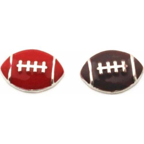Hot selling Mix2 10pcs/lot football Charms rugby Floating Charms for Floating Memory pendant charms Lockets DIY Jewelry