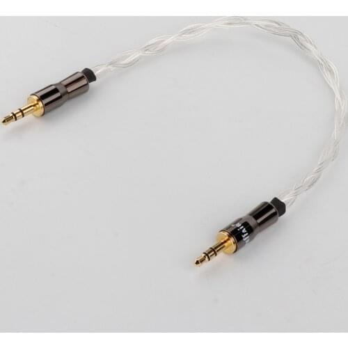 15cm 5N OCC pure copper silver plated cable 3.5mm Male To Male Audio Cable Adapter For Amplifier Decoder DAC