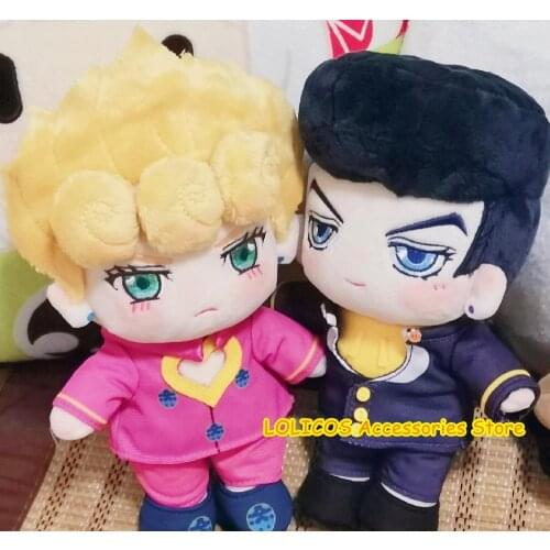 20cm Dolls JoJos Bizarre Adventure Giorno Josuke Higashikata Short Plush Pillow Cute Change Clothing Toys Cartoon Xmas Gift