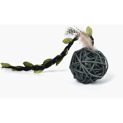 Legendog 1PCS Rattan Cat Toy Sound Anti-biting Bell Kitten Natural Rattan Ball Cat Interactive Toy Cat Funny Favor Training Toys