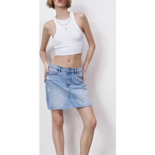 Summer solid color short tank tops Slim elastic knit vest casual street tank tops knitted tops