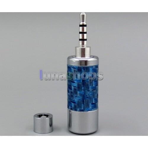 LN005582 Rhodium Plated Blue Carbon Shell 2.5mm 4poles TRRS Plug DIY adapter For Astell & Kern AK380 AK240 AK100i II AK70