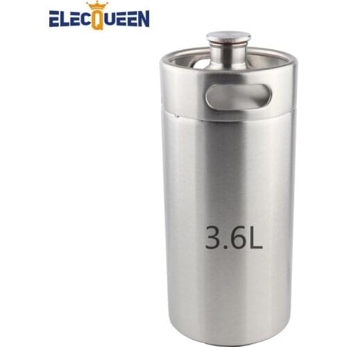 3.6L Stainless Steel Mini keg Growler wine pot, homebrew Stainless Carbonating Beer Keg picnic mini growler For Bar tool