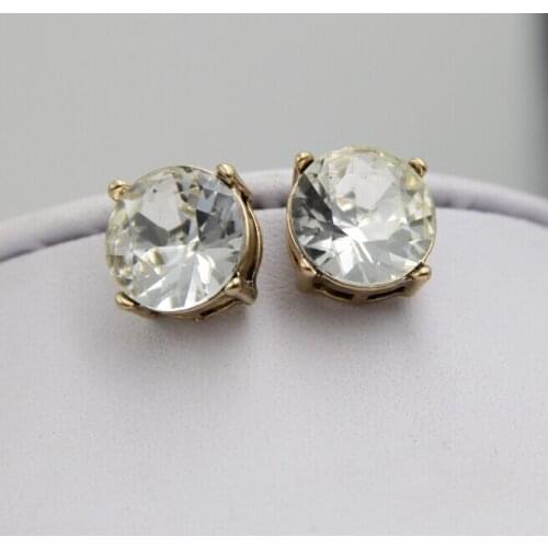 Fashion Glass Earrings Dot Stud Earrings for Women 1.4cm Valentines Day Gift for Girl