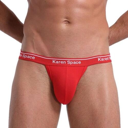 Men Cotton Jockstrap Underwear G-Strings Thongs Sexy Gay Penis pouch bikini buttocks Hollow Thong Breathable gay men underwear