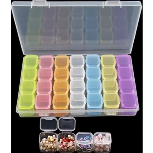 Diamond Painting Tools Kits with 28 Cells Plastic Storage Box Accessories Sets for Diamond Painting Embroidery DIY Implement