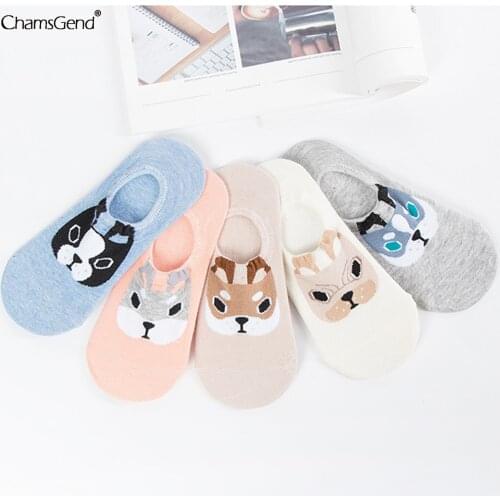 5 Pairs Cute Cartoon Socks Female Boat Socks Short Tube Cotton Embroidered Funny Socks High Quality Breathable Casual Socks