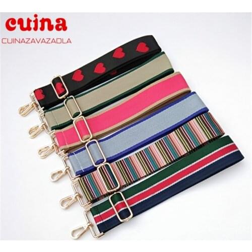 New 5cm Wide Stripe Canvas Woven Tape Fabric Bag Strap Belt Nylon Shoulder Strap Diy Bag Handle Accessories Adjustable