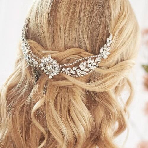 Rhinestone Headband Hair Comb Hairband Tiara Headband For Bride Wedding Accessories Women Hair Jewelry Elegant Head Jewelry